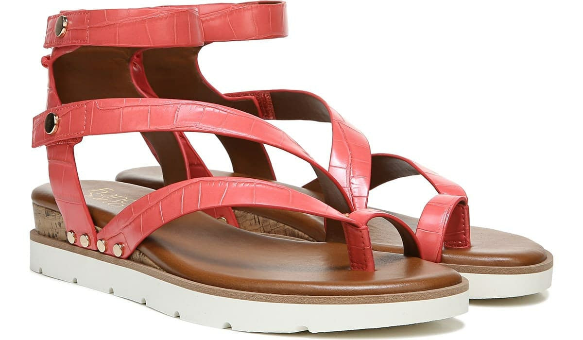 Franco Daven Gladiator Sandal - Coral Faux Leather