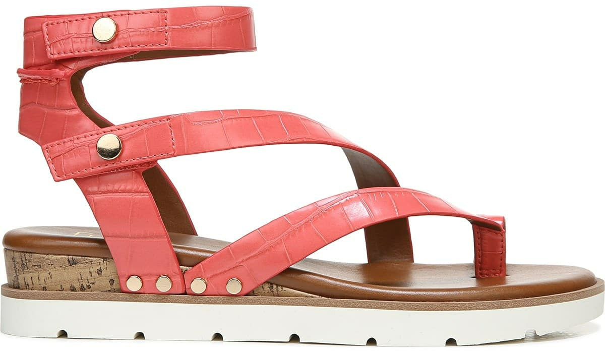 Franco Daven Gladiator Sandal - Coral Faux Leather