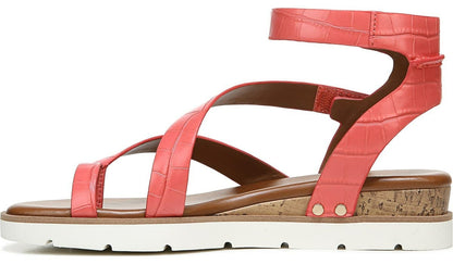 Franco Daven Gladiator Sandal - Coral Faux Leather