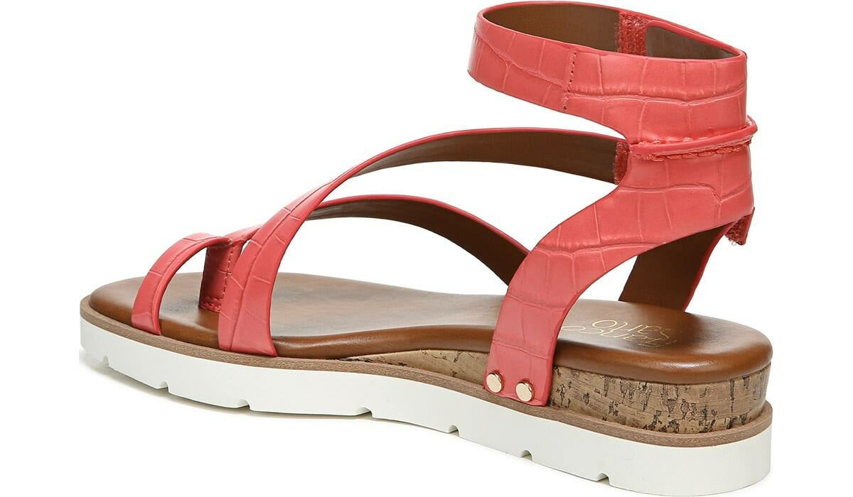 Franco Daven Gladiator Sandal - Coral Faux Leather