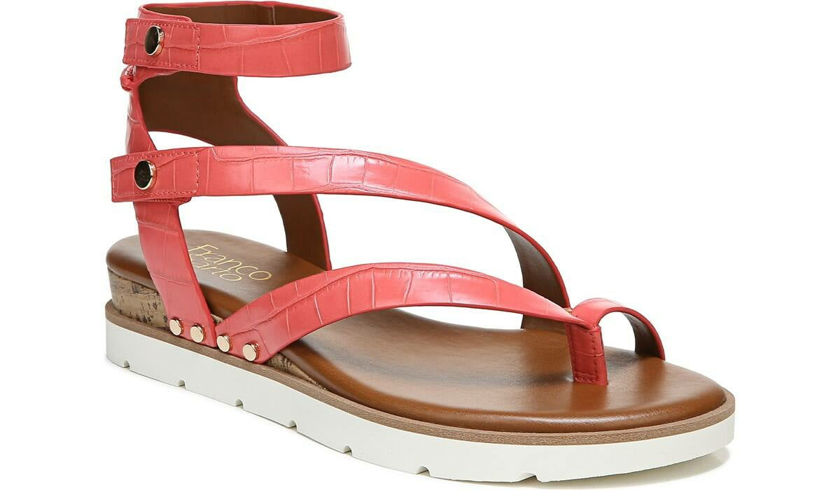 Franco Daven Gladiator Sandal - Coral Faux Leather