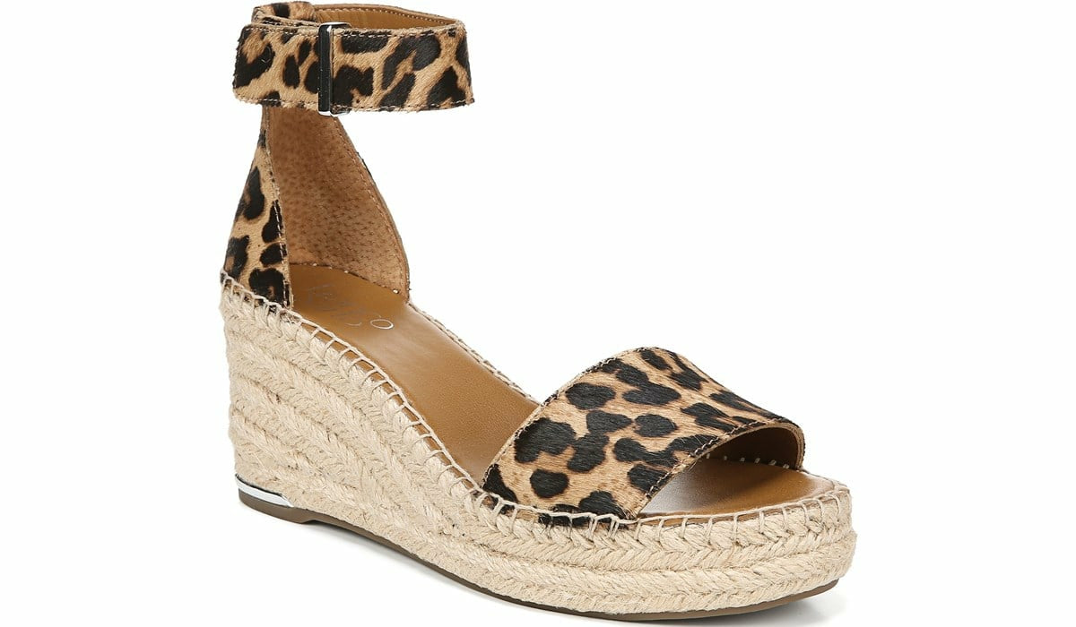 Franco Clemens Espadrille Wedge Sandal - Leopard Calf Hair