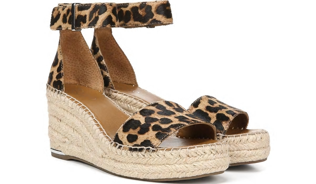 Franco Clemens Espadrille Wedge Sandal - Leopard Calf Hair