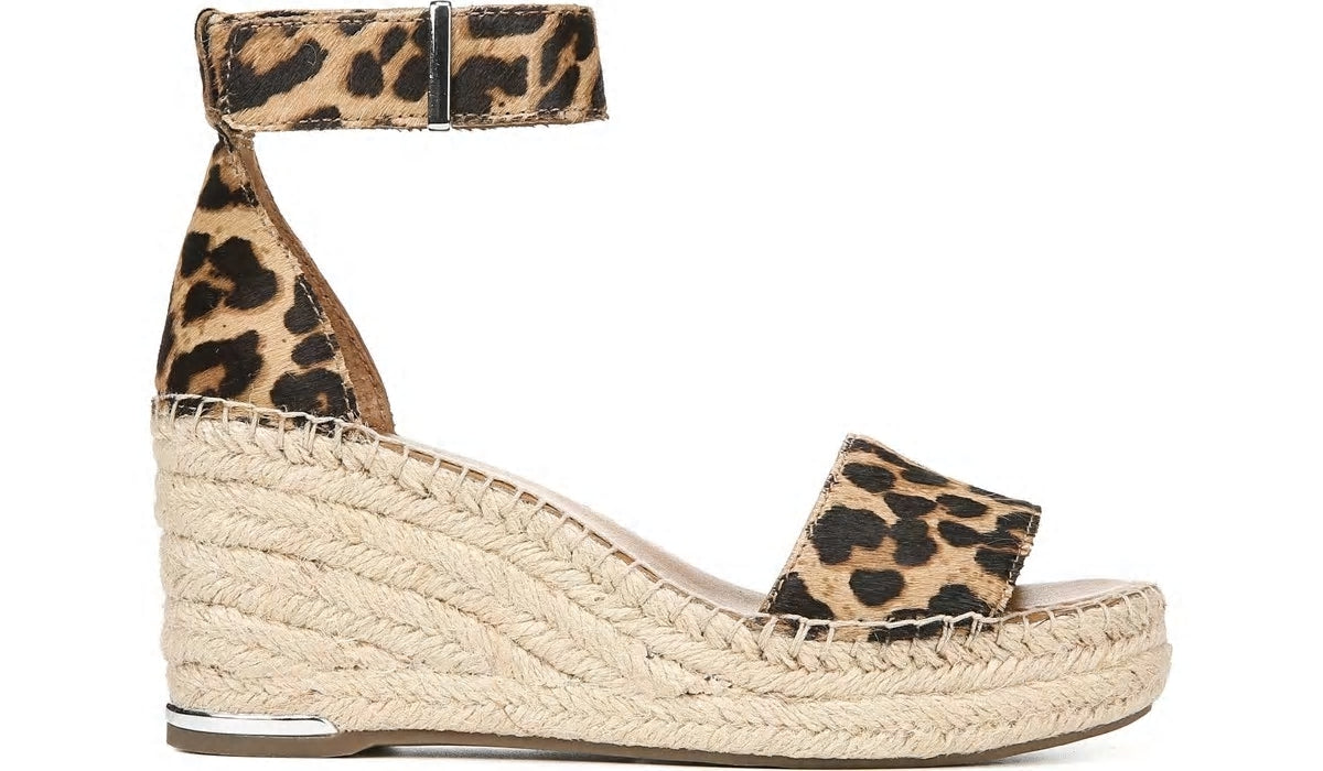 Franco Clemens Espadrille Wedge Sandal - Leopard Calf Hair