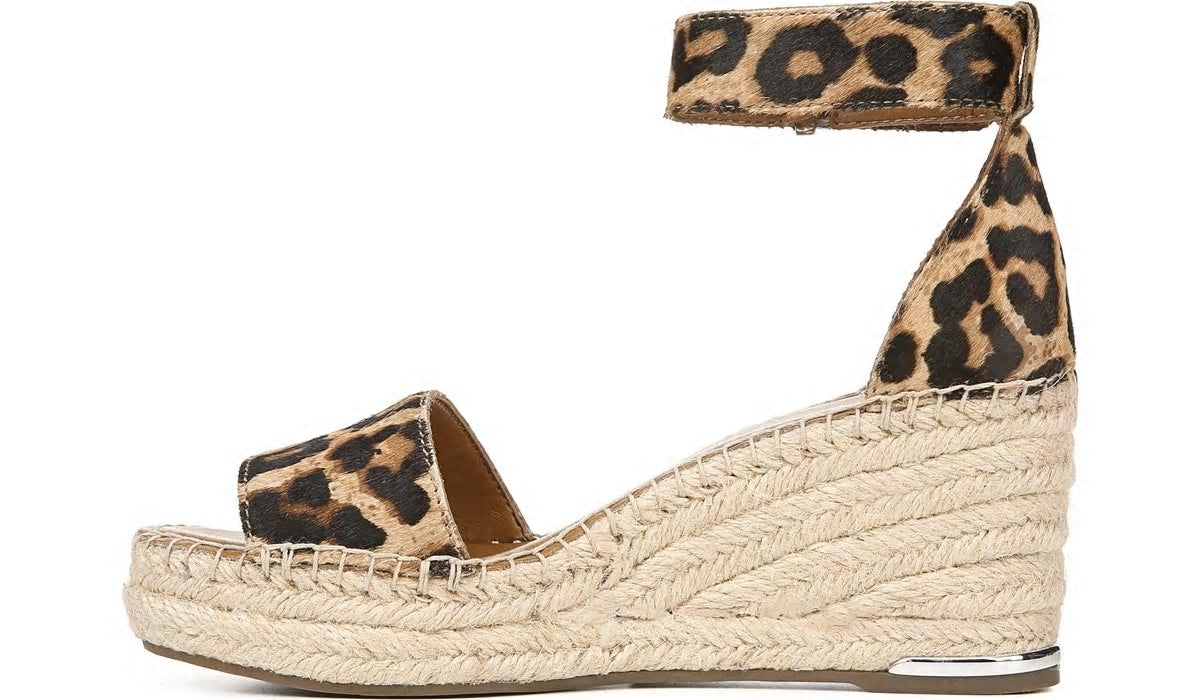 Franco Clemens Espadrille Wedge Sandal - Leopard Calf Hair