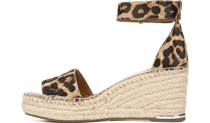 Franco Clemens Espadrille Wedge Sandal - Leopard Calf Hair
