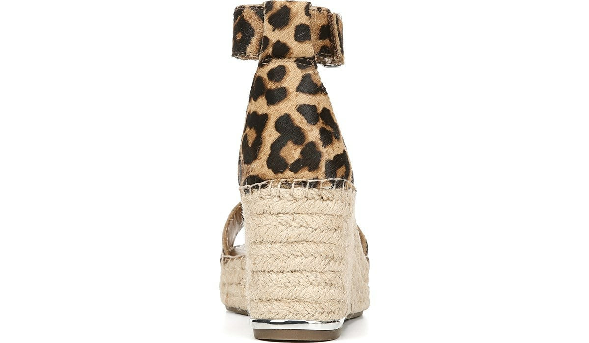 Franco Clemens Espadrille Wedge Sandal - Leopard Calf Hair