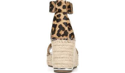 Franco Clemens Espadrille Wedge Sandal - Leopard Calf Hair