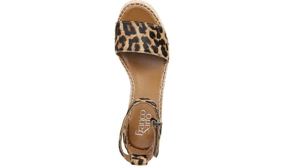 Franco Clemens Espadrille Wedge Sandal - Leopard Calf Hair