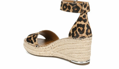 Franco Clemens Espadrille Wedge Sandal - Leopard Calf Hair