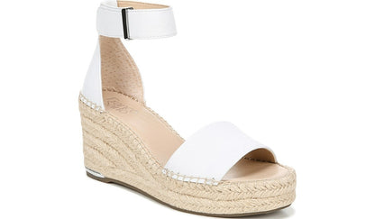 Franco Clemens Espadrille Wedge Sandal - White Leather