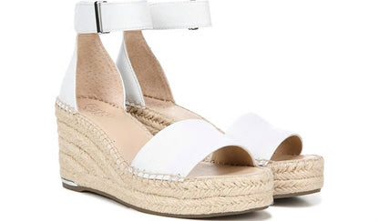 Franco Clemens Espadrille Wedge Sandal - White Leather
