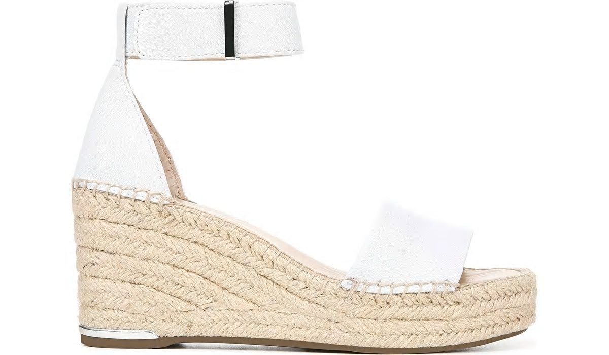 Franco Clemens Espadrille Wedge Sandal - White Leather