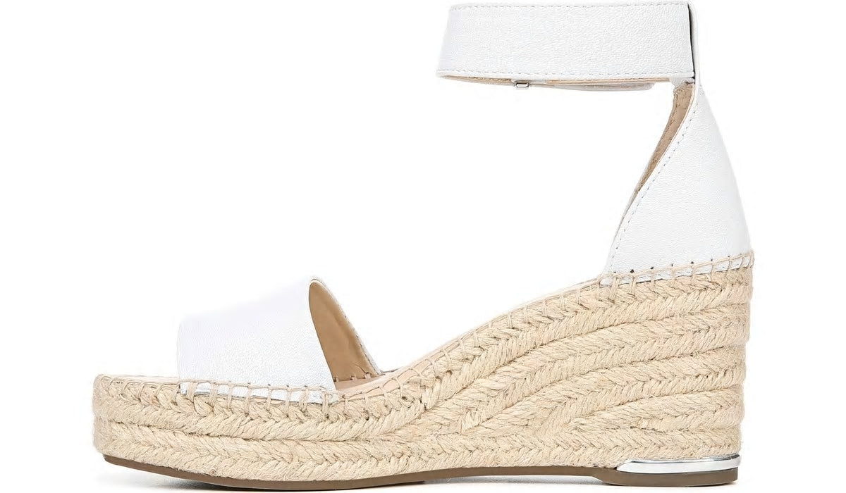 Franco Clemens Espadrille Wedge Sandal - White Leather