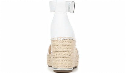 Franco Clemens Espadrille Wedge Sandal - White Leather