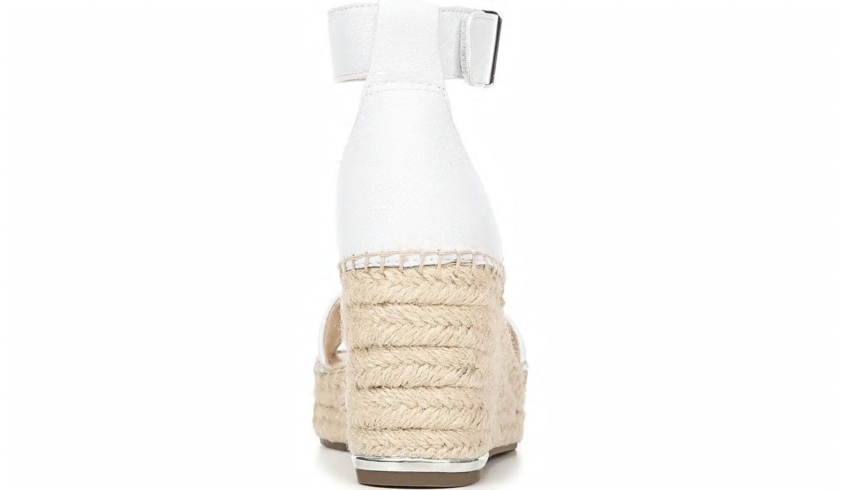 Franco Clemens Espadrille Wedge Sandal - White Leather