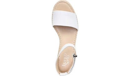 Franco Clemens Espadrille Wedge Sandal - White Leather