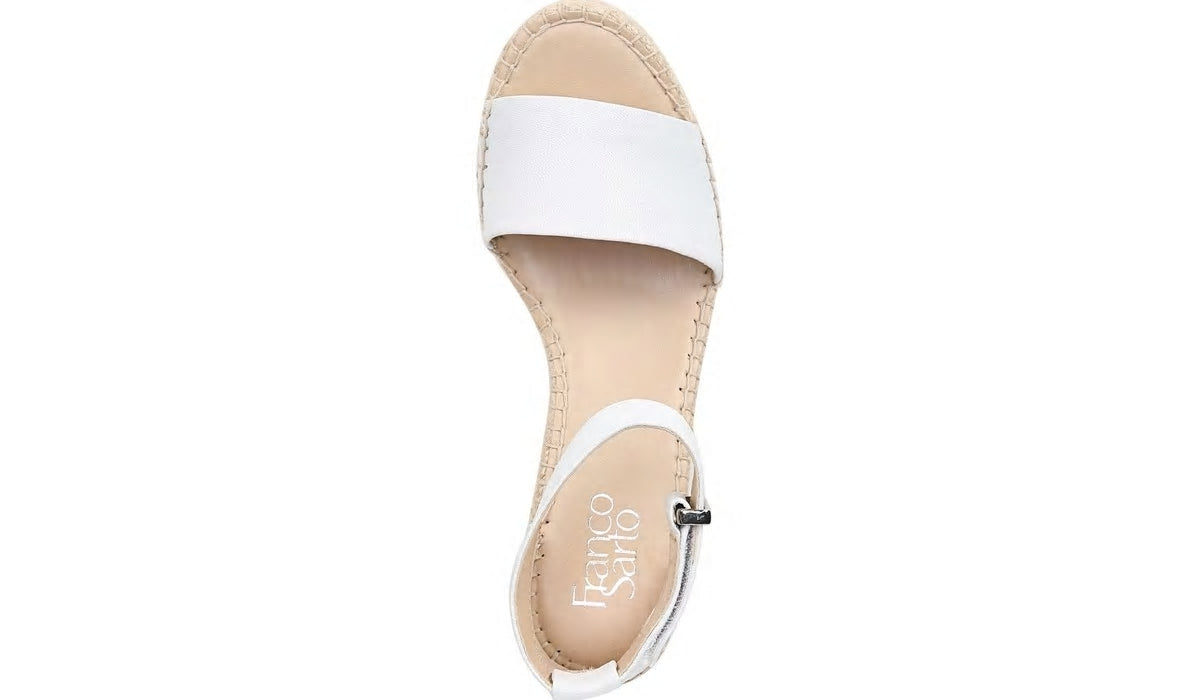 Franco Clemens Espadrille Wedge Sandal - White Leather