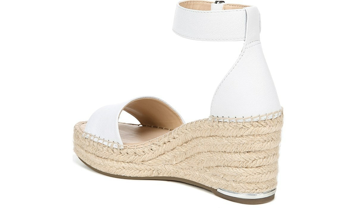 Franco Clemens Espadrille Wedge Sandal - White Leather