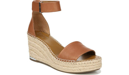 Franco Clemens Espadrille Wedge Sandal - Tan Leather