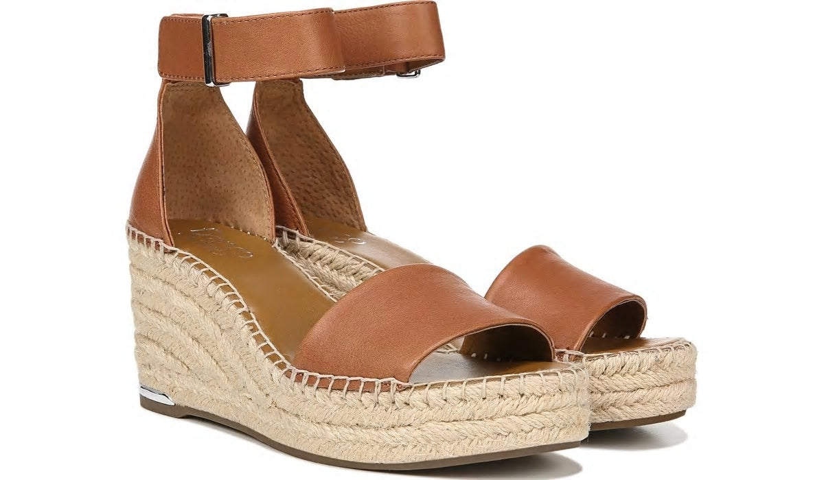 Franco Clemens Espadrille Wedge Sandal - Tan Leather