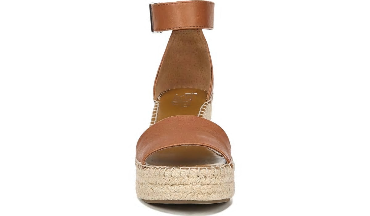 Franco Clemens Espadrille Wedge Sandal - Tan Leather