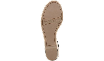 Franco Clemens Espadrille Wedge Sandal - Black Leather