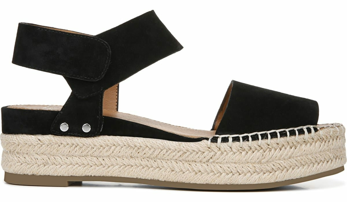 Sarto Oak Espadrille Sandal - Black Suede