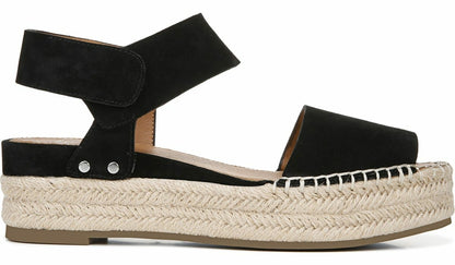 Sarto Oak Espadrille Sandal - Black Suede