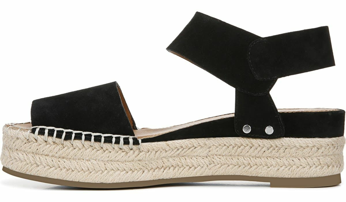Sarto Oak Espadrille Sandal - Black Suede