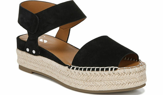 Sarto Oak Espadrille Sandal - Black Suede