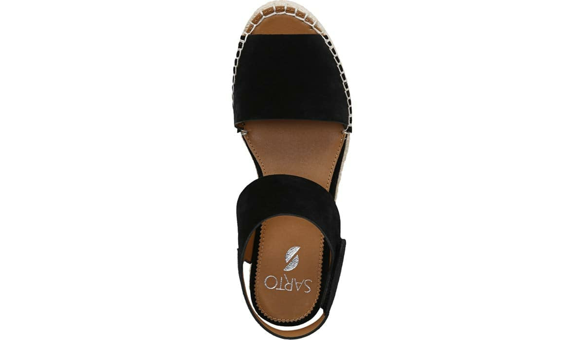 Sarto Oak Espadrille Sandal - Black Suede