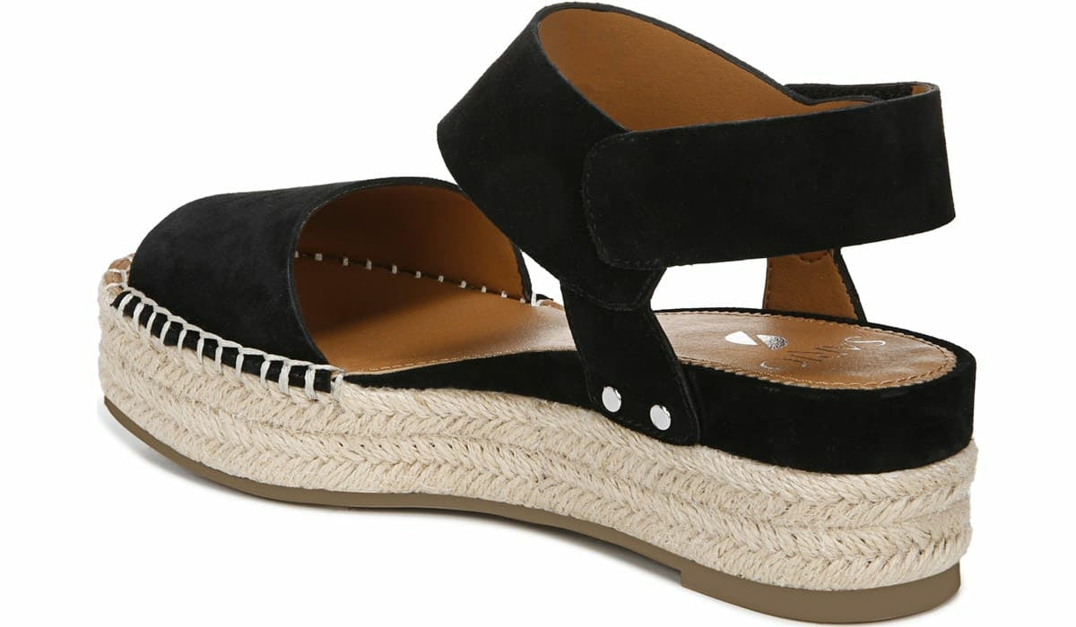 Sarto Oak Espadrille Sandal - Black Suede