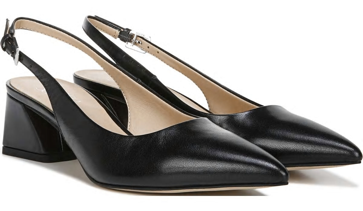 Franco Racer Slingback Pump - Black Leather
