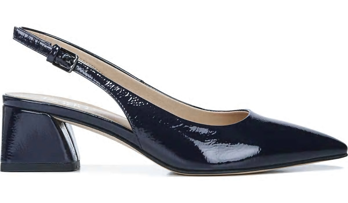 Franco Racer Slingback Pump - Midnight Patent Faux Leather