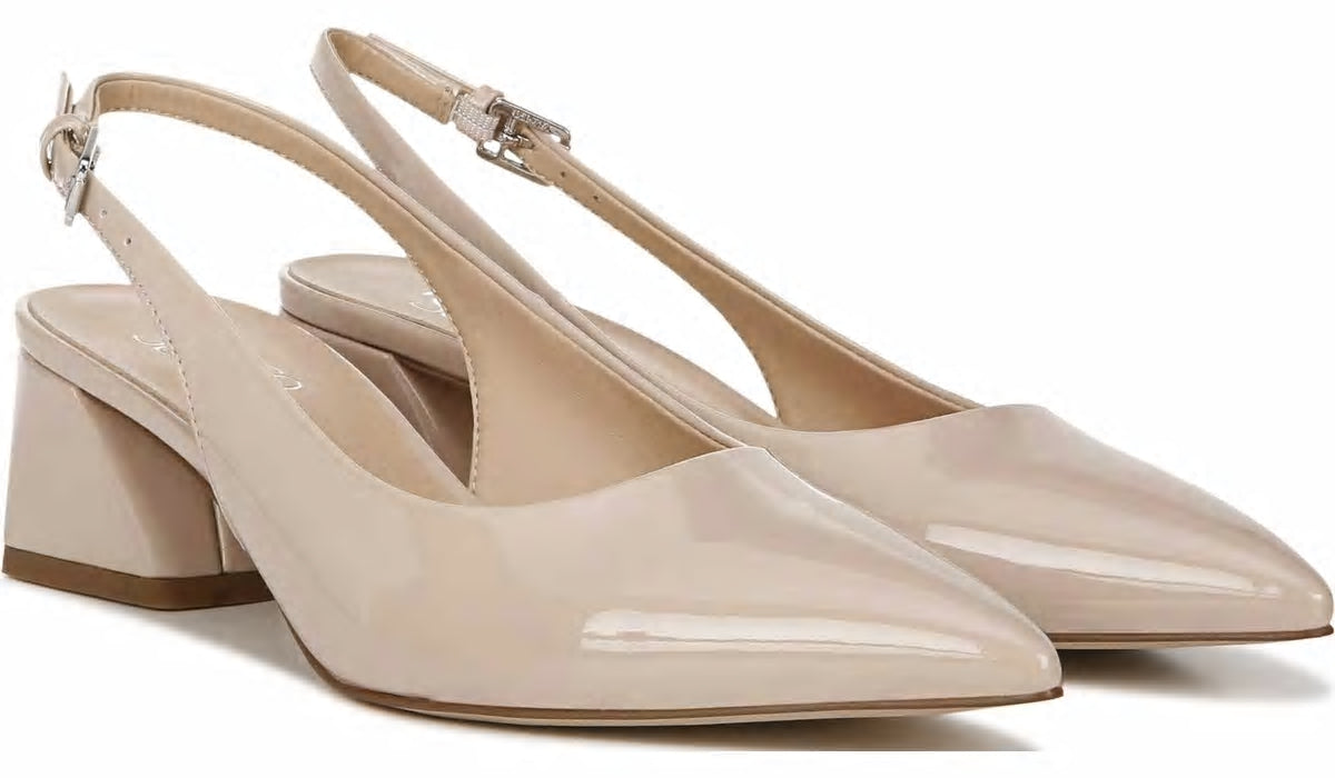 Franco Racer Slingback Pump - Nude Patent Faux Leather