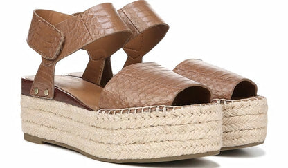 Sarto Leo 2 Espadrille Wedge Sandal - Saddle Snake Print Leather