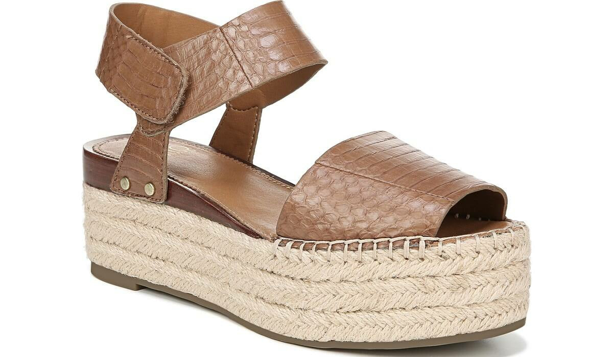 Sarto Leo 2 Espadrille Wedge Sandal - Saddle Snake Print Leather
