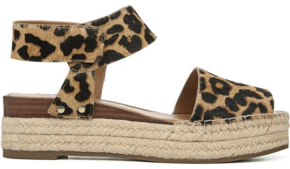 Sarto Oak Espadrille Sandal - Leopard Print Calf Hair