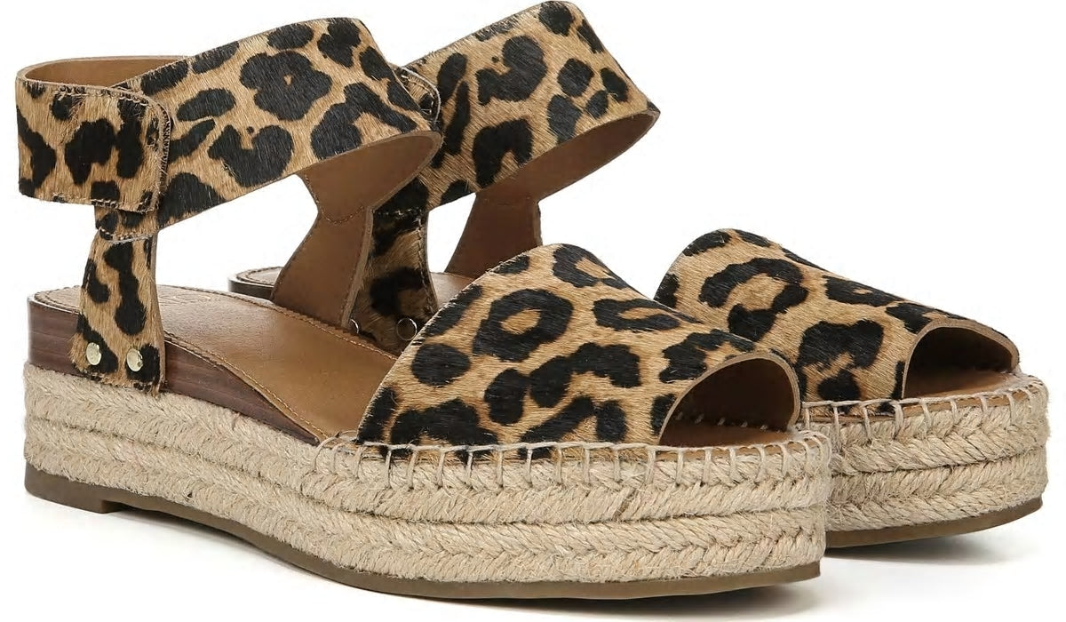 Sarto Oak Espadrille Sandal - Leopard Print Calf Hair