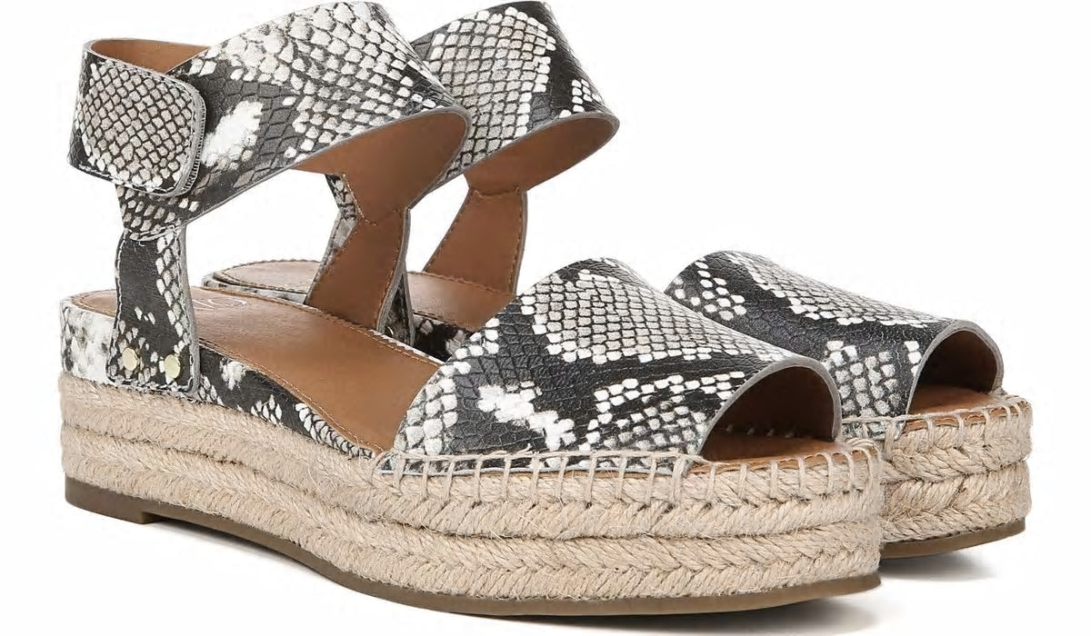 Sarto Oak Espadrille Sandal - Natural Snake Print Leather