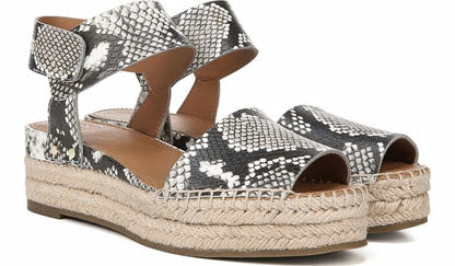 Sarto Oak Espadrille Sandal - Natural Snake Print Leather