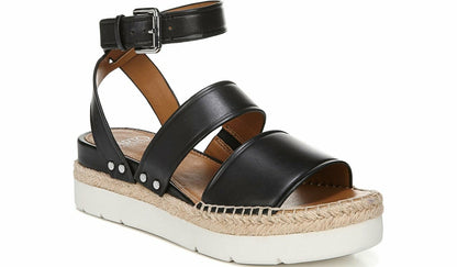 Sarto Calvin Wedge Sandal - Black Leather