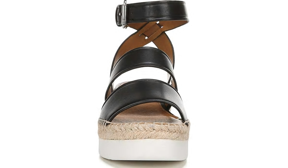 Sarto Calvin Wedge Sandal - Black Leather