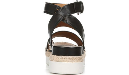 Sarto Calvin Wedge Sandal - Black Leather
