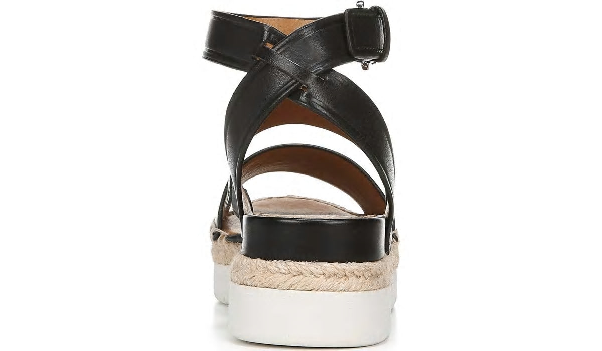 Sarto Calvin Wedge Sandal - Black Leather