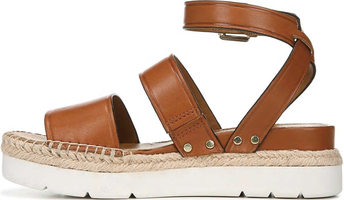 Sarto Calvin Wedge Sandal - Brown Leather