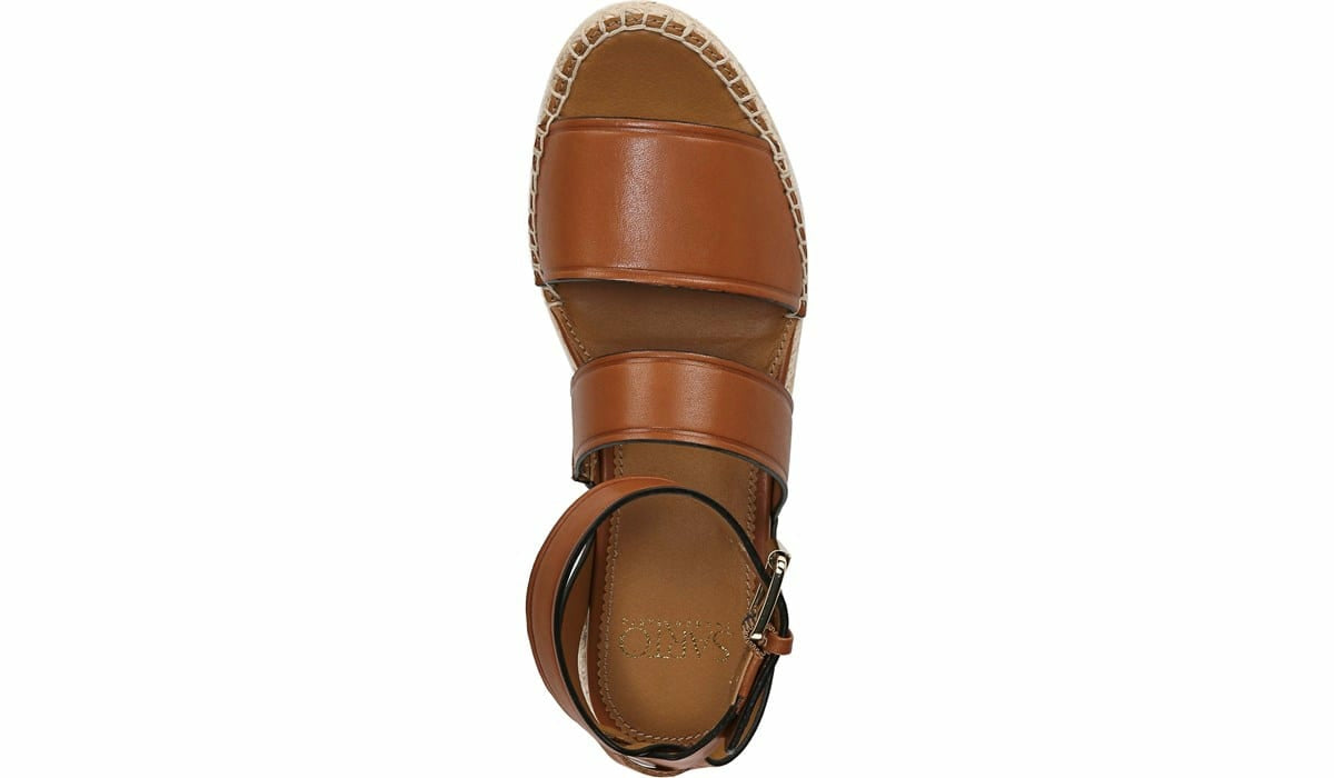 Sarto Calvin Wedge Sandal - Brown Leather