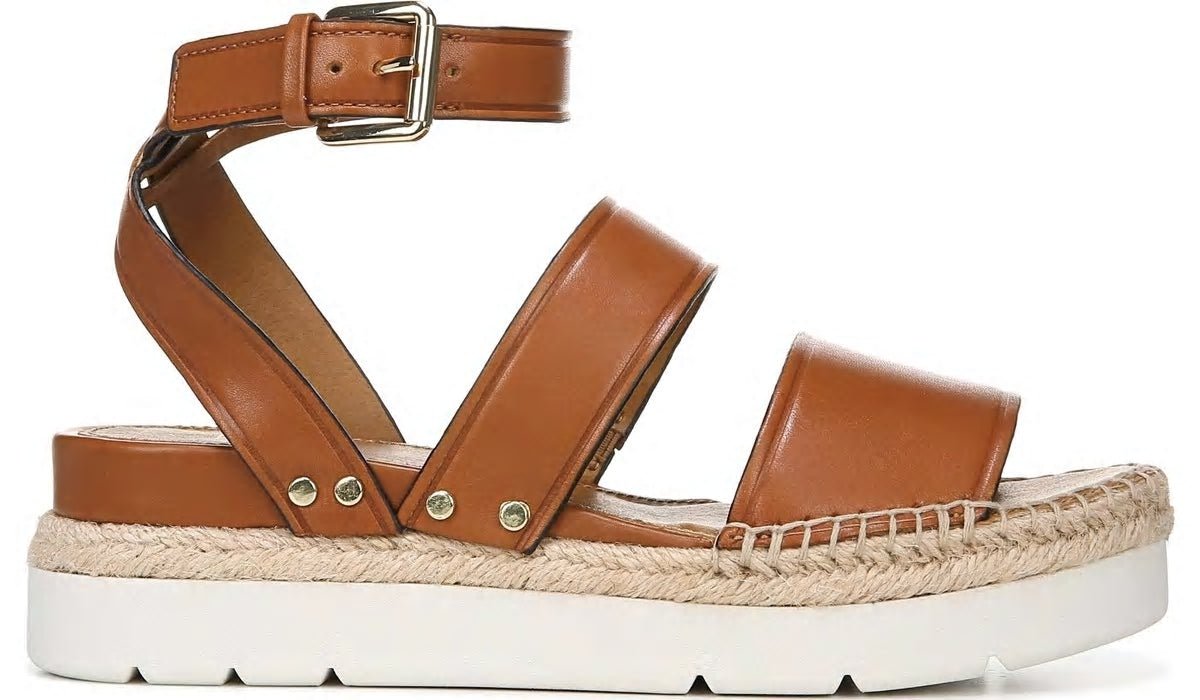 Sarto Calvin Wedge Sandal - Brown Leather