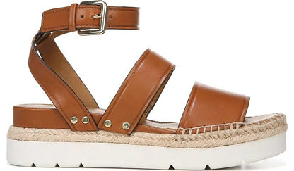 Sarto Calvin Wedge Sandal - Brown Leather